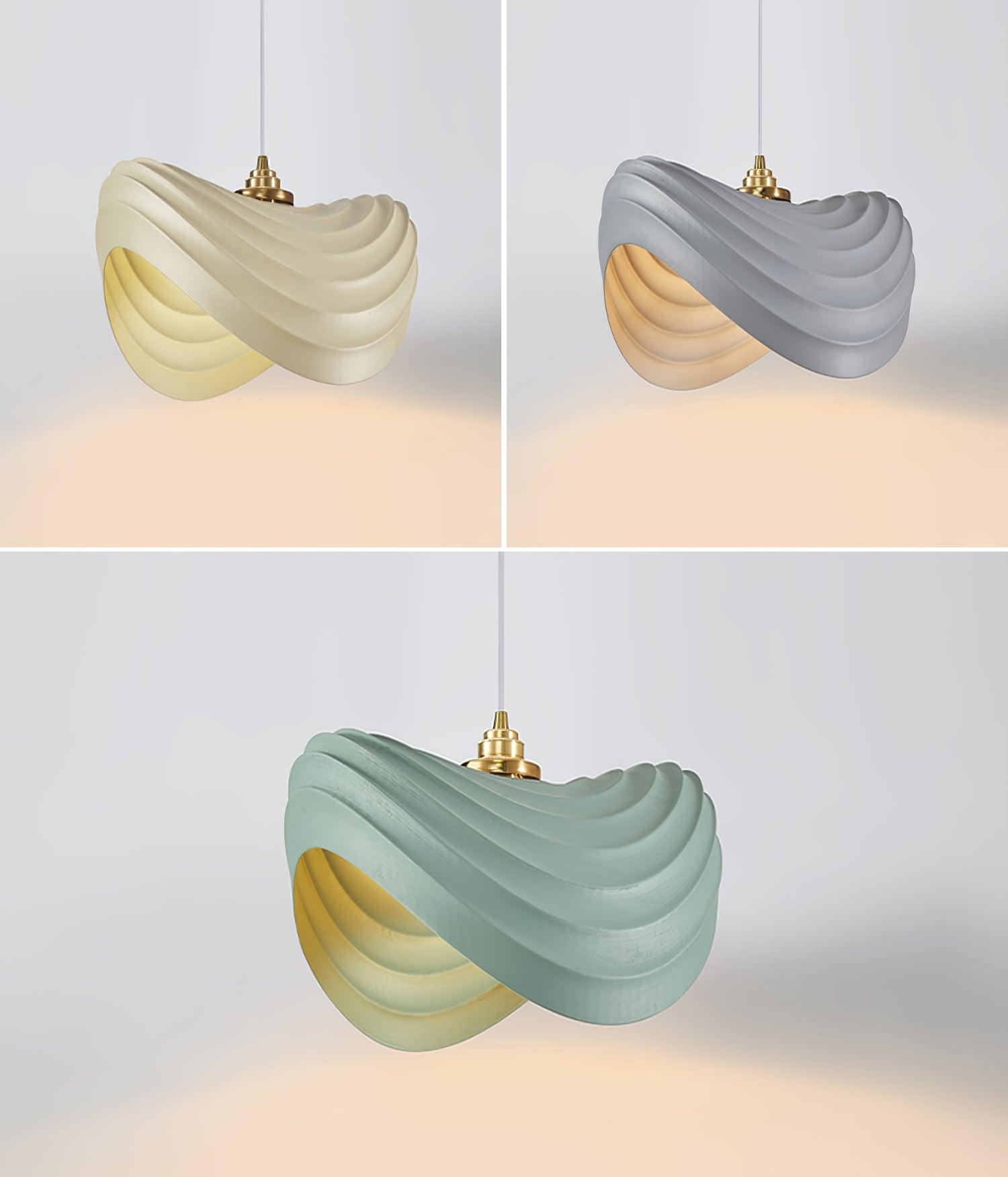 Modern Resin Flow Form Layered Pendant Light Organic Sculptural Ceiling Lamp