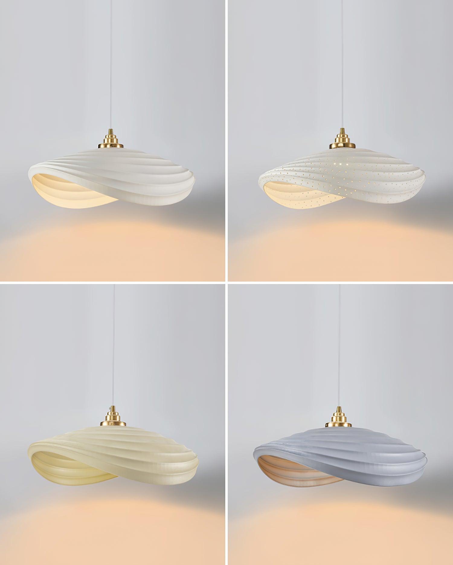 Modern Resin Flow Form Layered Pendant Light Organic Sculptural Ceiling Lamp