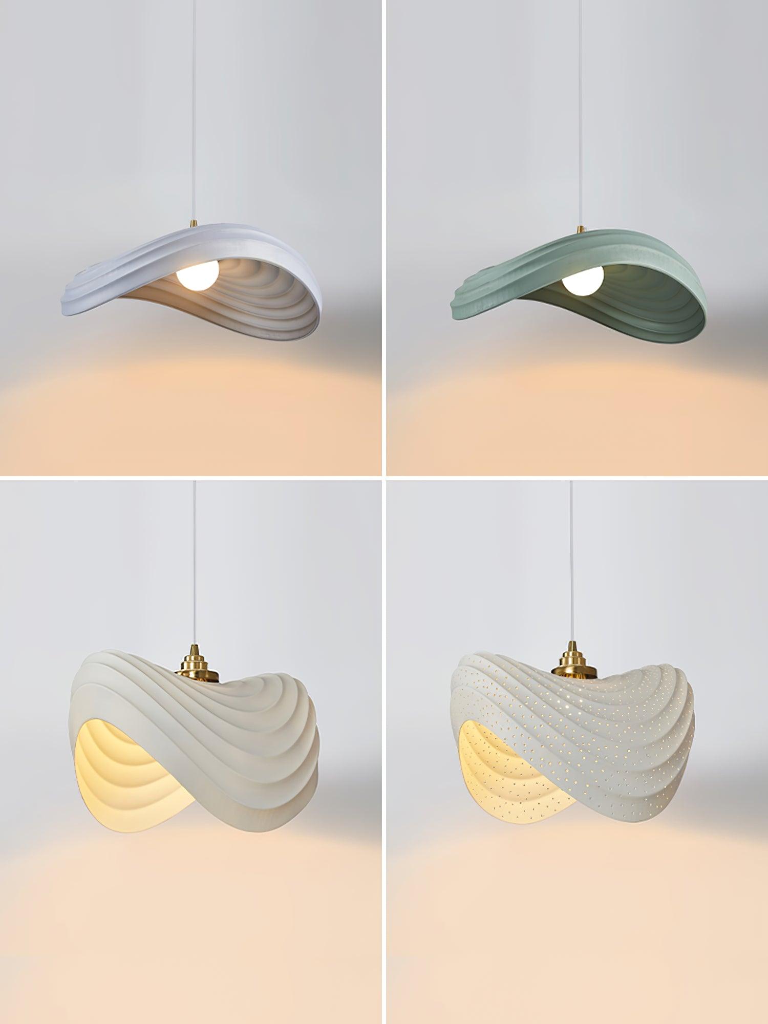 Modern Resin Flow Form Layered Pendant Light Organic Sculptural Ceiling Lamp