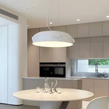 Modern Resin Pendant Light with Crystal Accents White and Beige LED Ceiling Fixture for Elegant Interiors