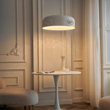 Modern Resin Pendant Light with Crystal Accents White and Beige LED Ceiling Fixture for Elegant Interiors