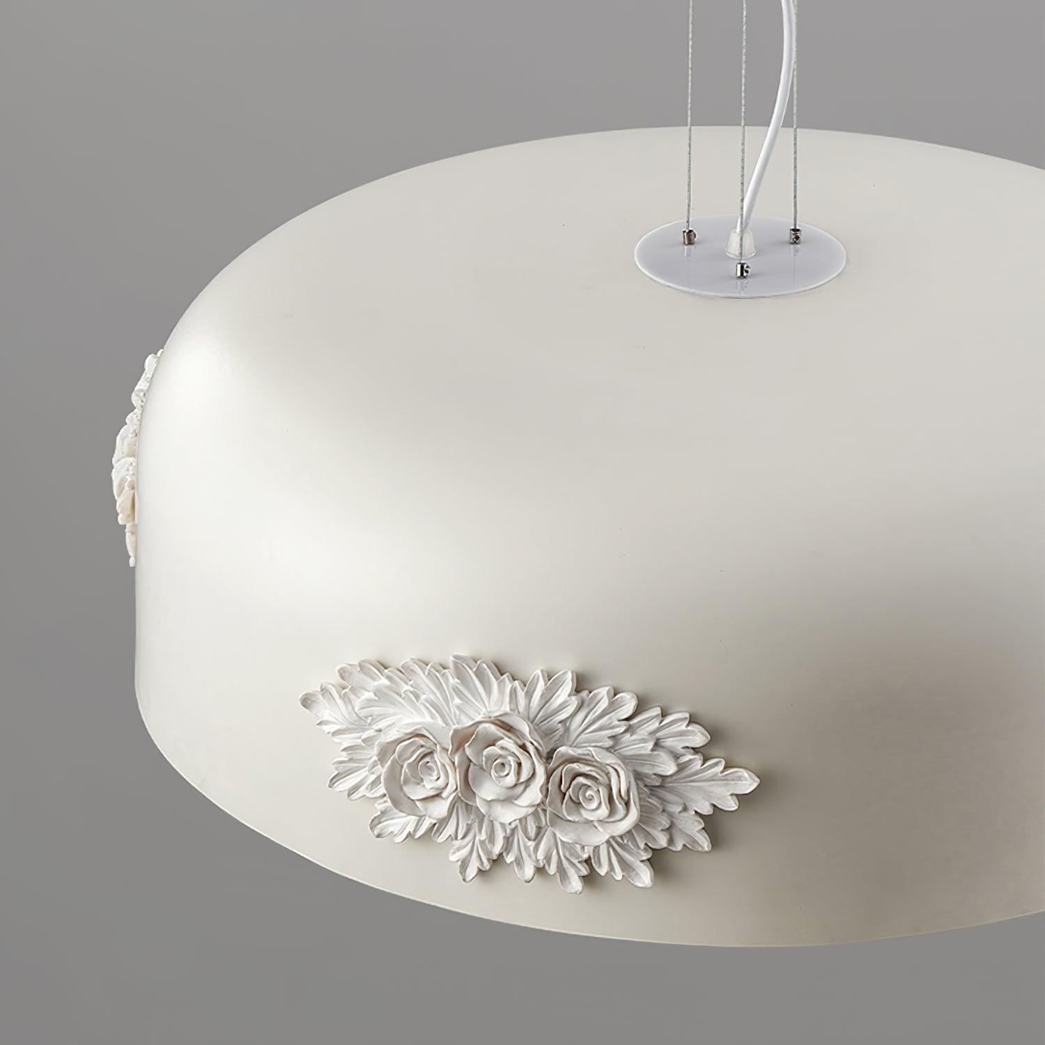 Modern Resin Pendant Light with Crystal Accents White and Beige LED Ceiling Fixture for Elegant Interiors