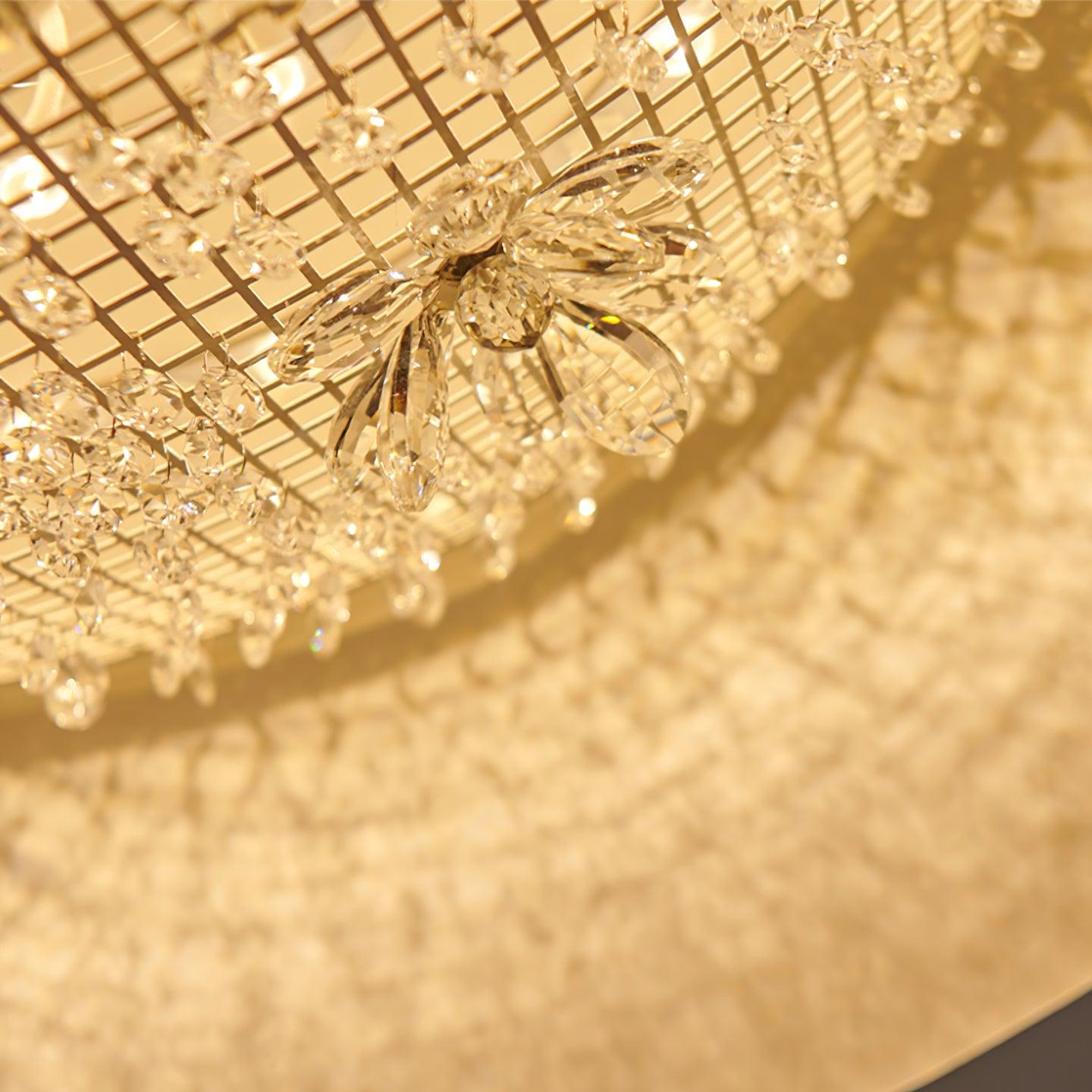 Modern Resin Pendant Light with Crystal Accents White and Beige LED Ceiling Fixture for Elegant Interiors