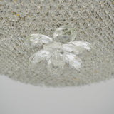 Modern Resin Pendant Light with Crystal Accents White and Beige LED Ceiling Fixture for Elegant Interiors