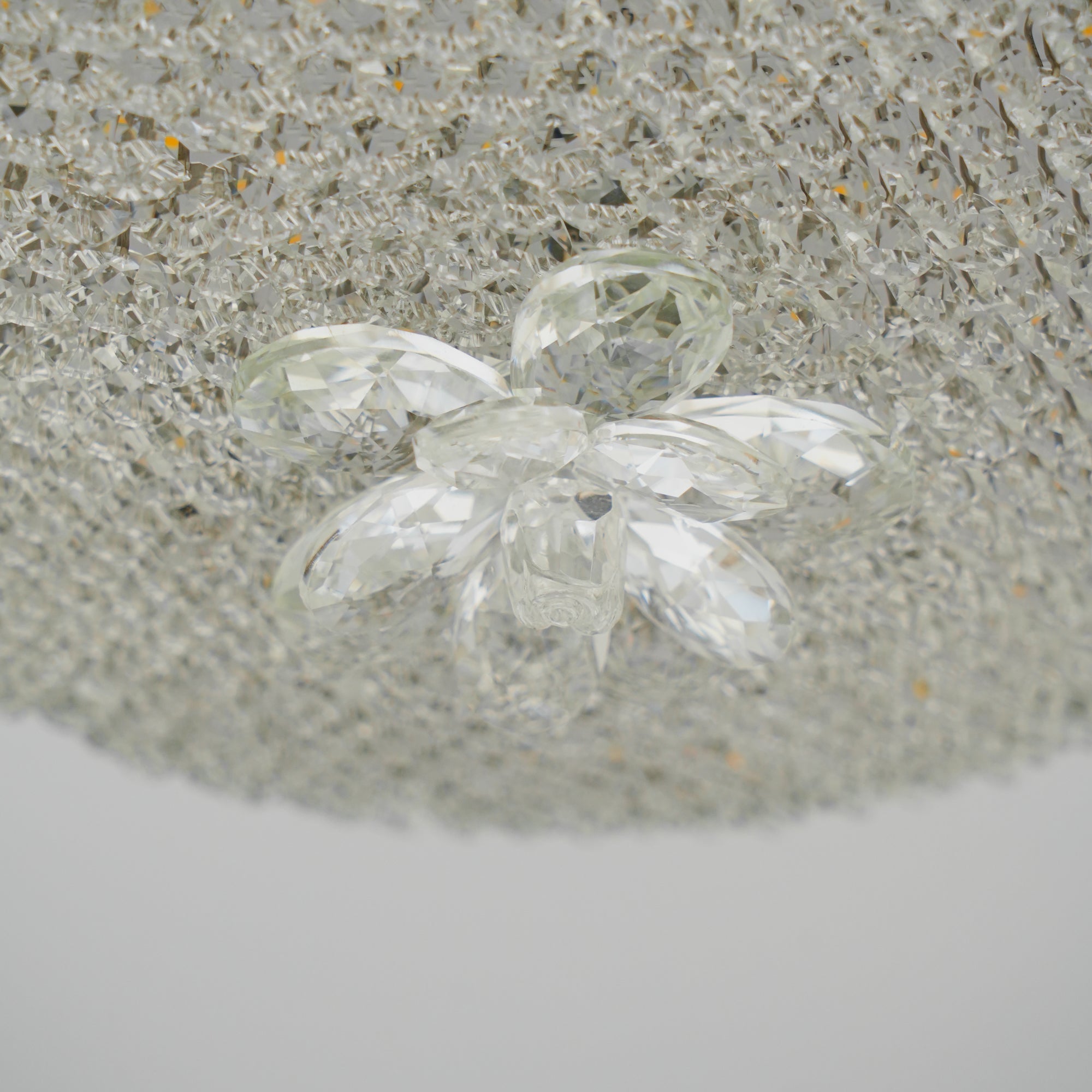 Modern Resin Pendant Light with Crystal Accents White and Beige LED Ceiling Fixture for Elegant Interiors
