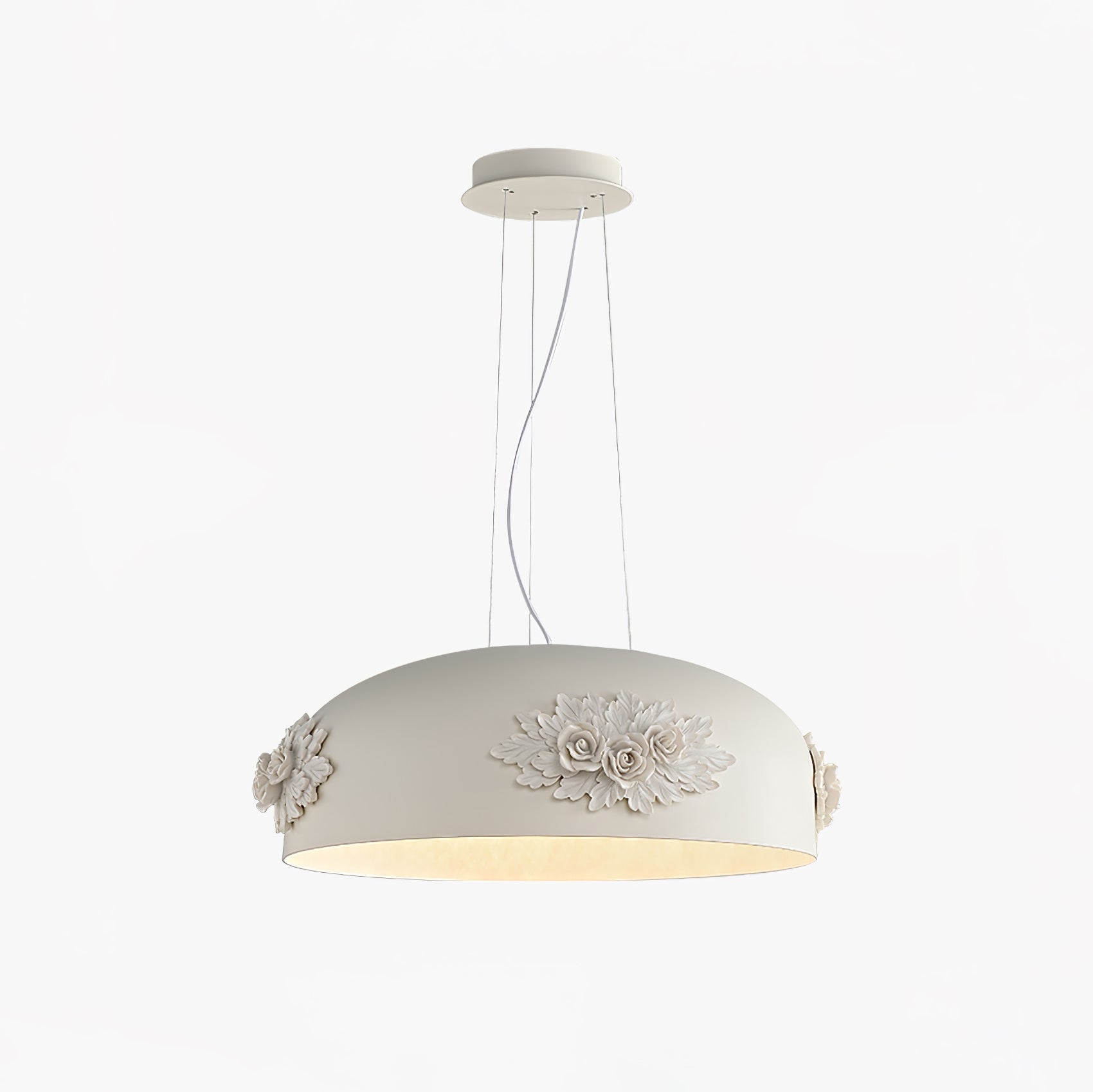 Modern Resin Pendant Light with Crystal Accents White and Beige LED Ceiling Fixture for Elegant Interiors