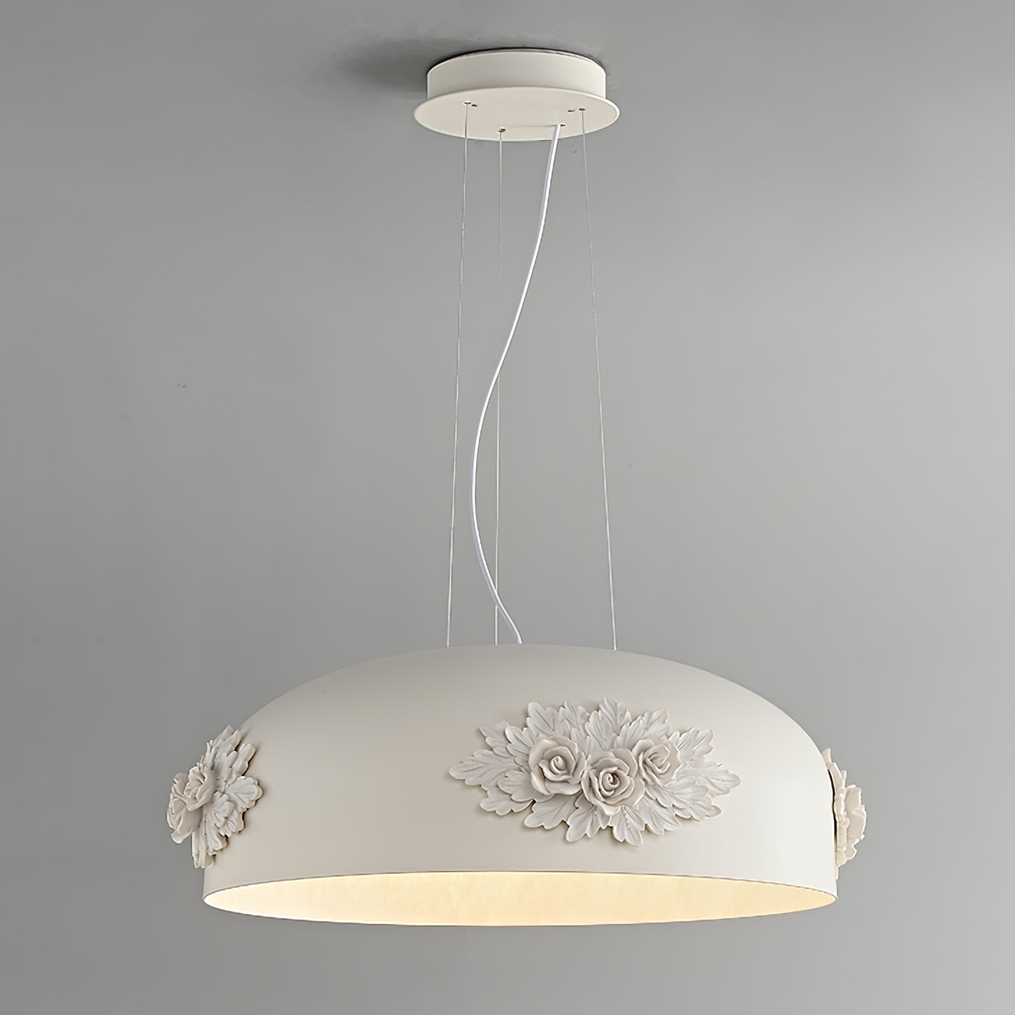 Modern Resin Pendant Light with Crystal Accents White and Beige LED Ceiling Fixture for Elegant Interiors
