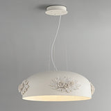 Modern Resin Pendant Light with Crystal Accents White and Beige LED Ceiling Fixture for Elegant Interiors