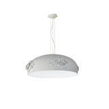 Modern Resin Pendant Light with Crystal Accents White and Beige LED Ceiling Fixture for Elegant Interiors