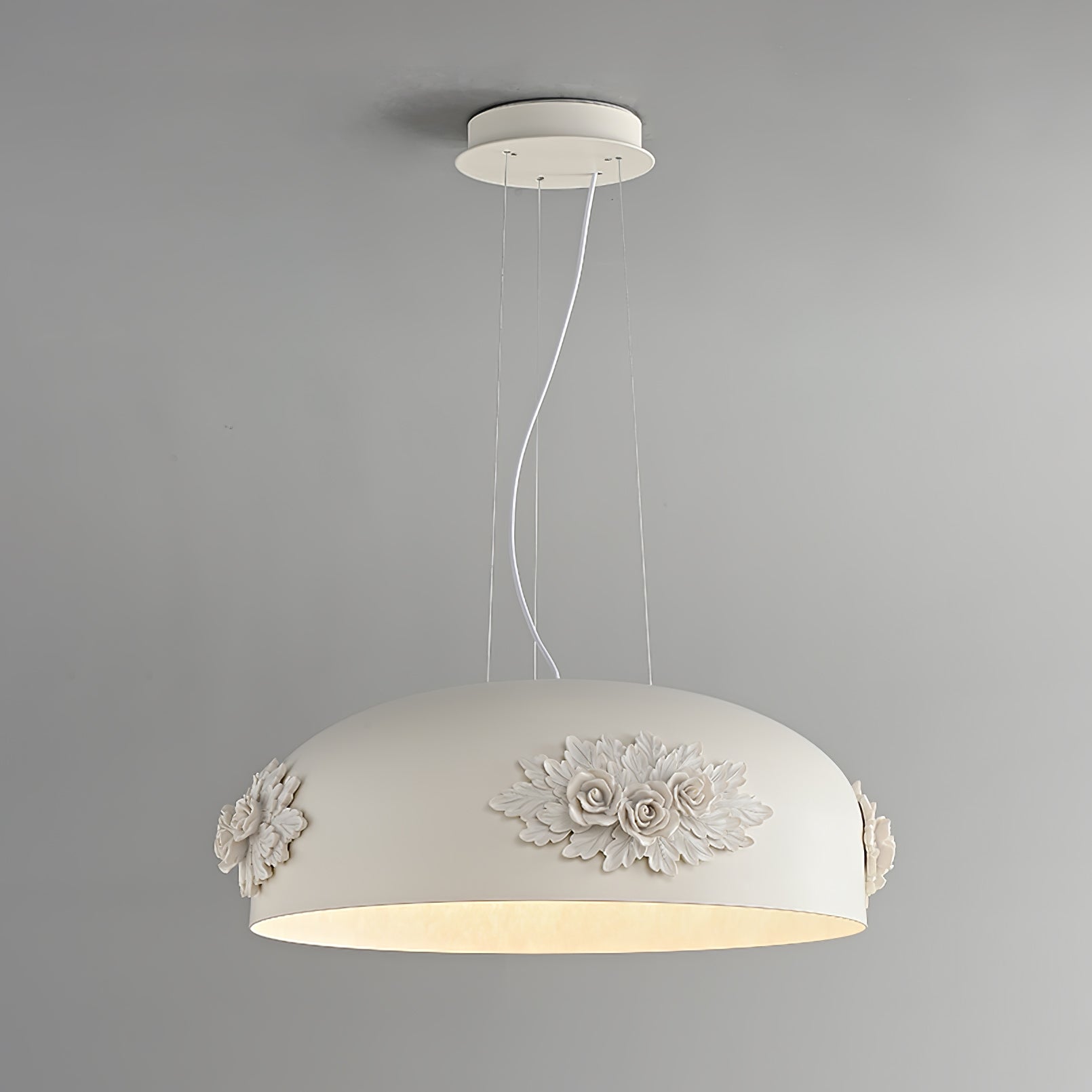Modern Resin Pendant Light with Crystal Accents White and Beige LED Ceiling Fixture for Elegant Interiors