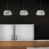 Modern Resin Pendant Light with Crystal Accents White and Beige LED Ceiling Fixture for Elegant Interiors
