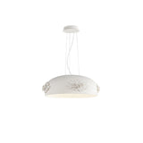 Modern Resin Pendant Light with Crystal Accents White and Beige LED Ceiling Fixture for Elegant Interiors