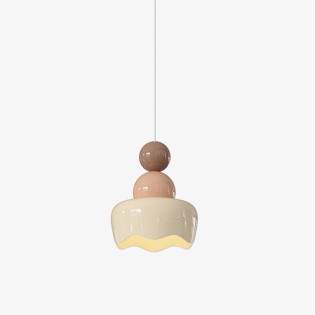 Modern Resin Rain Doll Figurine Hanging Lamp Cream Style Integrated LED Pendant Light
