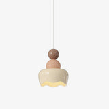 Modern Resin Rain Doll Figurine Hanging Lamp Cream Style Integrated LED Pendant Light