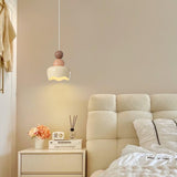 Modern Resin Rain Doll Figurine Hanging Lamp Cream Style Integrated LED Pendant Light