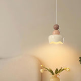 Modern Resin Rain Doll Figurine Hanging Lamp Cream Style Integrated LED Pendant Light