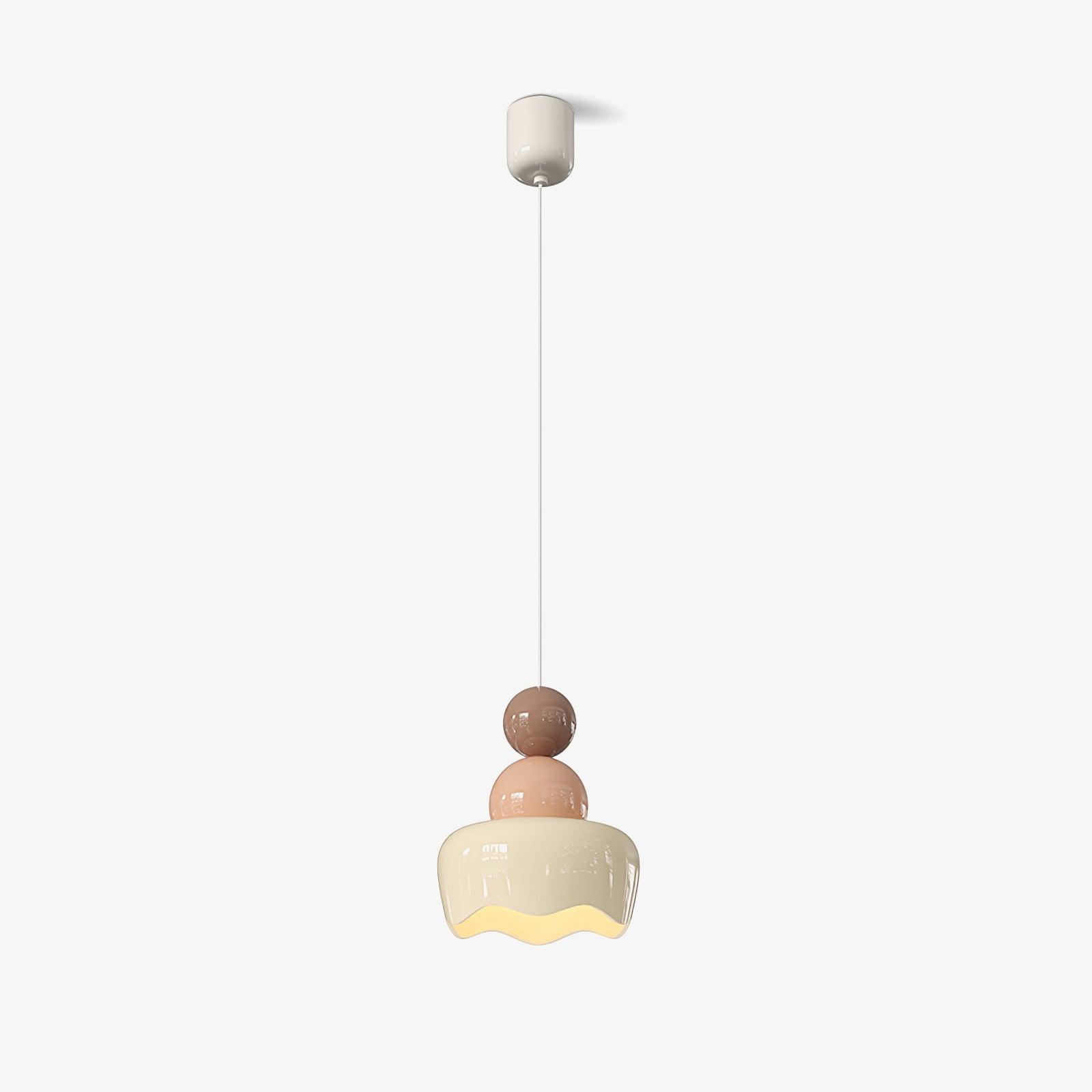 Modern Resin Rain Doll Figurine Hanging Lamp Cream Style Integrated LED Pendant Light