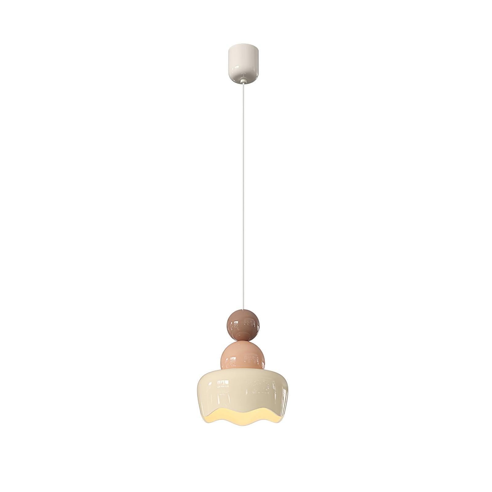 Modern Resin Rain Doll Figurine Hanging Lamp Cream Style Integrated LED Pendant Light