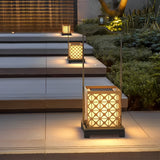 Modern Retro Solar Powered Outdoor Lantern Waterproof LED Lawn Light with Portable Handle