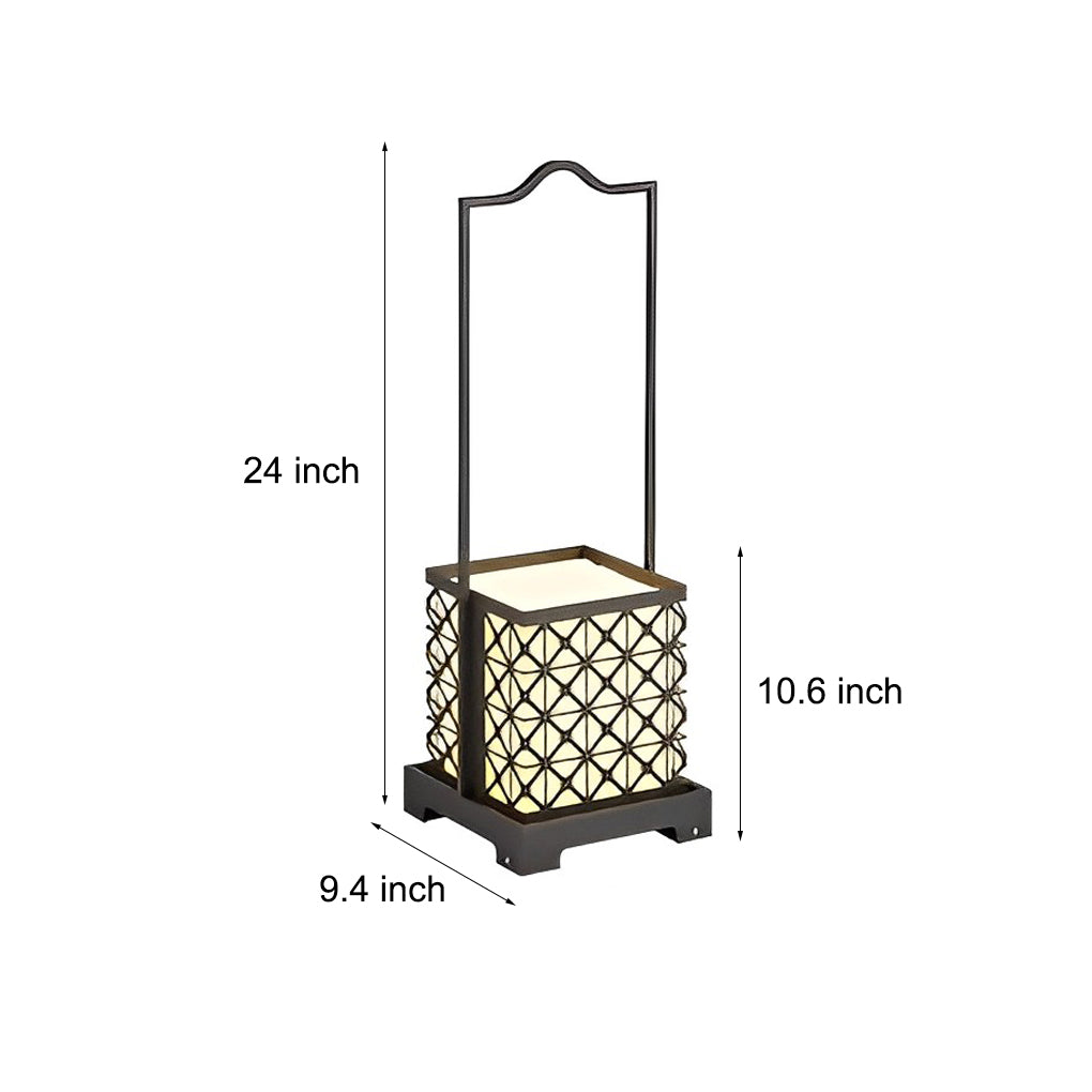 Modern Retro Solar Powered Outdoor Lantern Waterproof LED Lawn Light with Portable Handle