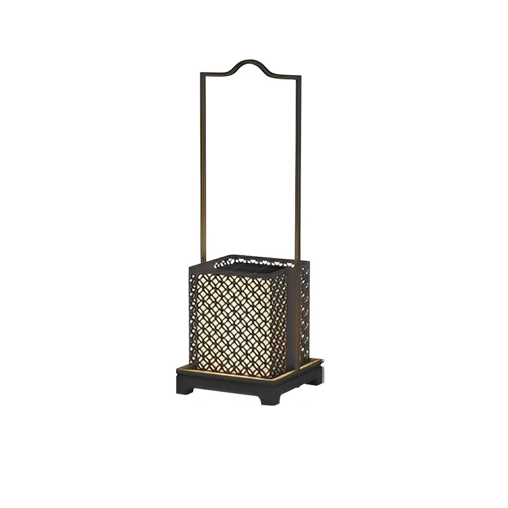 Modern Retro Solar Powered Outdoor Lantern Waterproof LED Lawn Light with Portable Handle