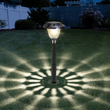 Modern RGB and Warm White Solar Pathway Lights Waterproof Outdoor Landscape Lamps 4 Pack