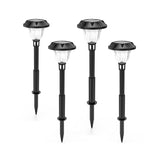 Modern RGB and Warm White Solar Pathway Lights Waterproof Outdoor Landscape Lamps 4 Pack