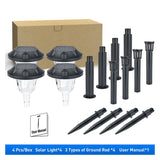 Modern RGB and Warm White Solar Pathway Lights Waterproof Outdoor Landscape Lamps 4 Pack