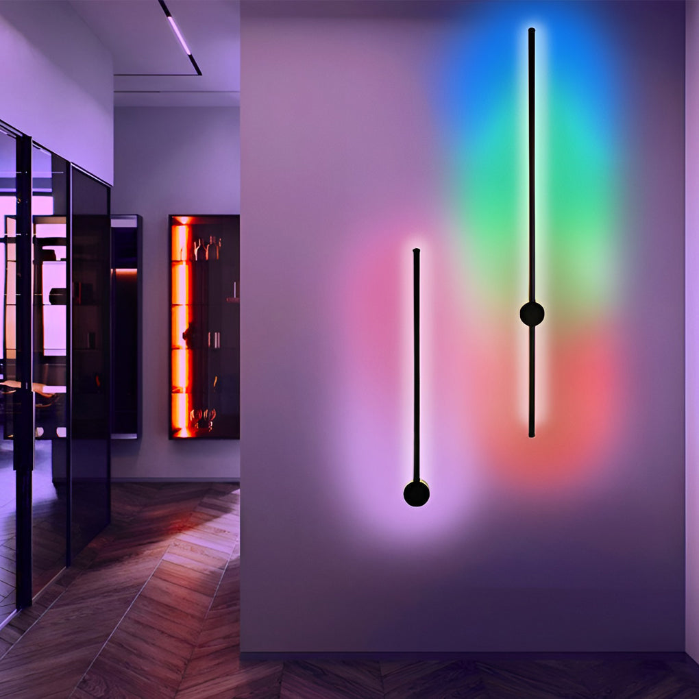 Modern RGB Color Changing Long LED Strip Wall Sconce with Remote Control Mood Lighting