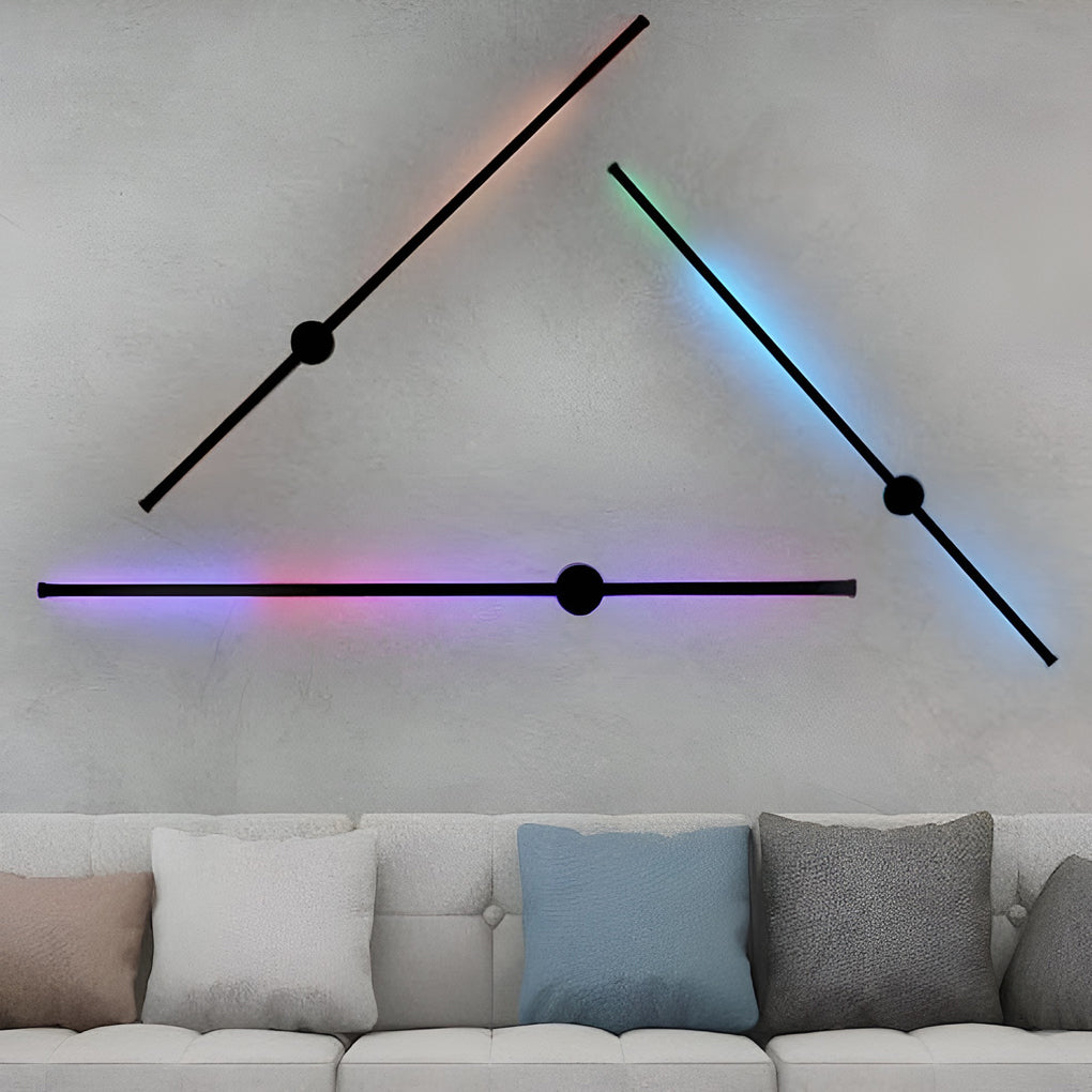 Modern RGB Color Changing Long LED Strip Wall Sconce with Remote Control Mood Lighting