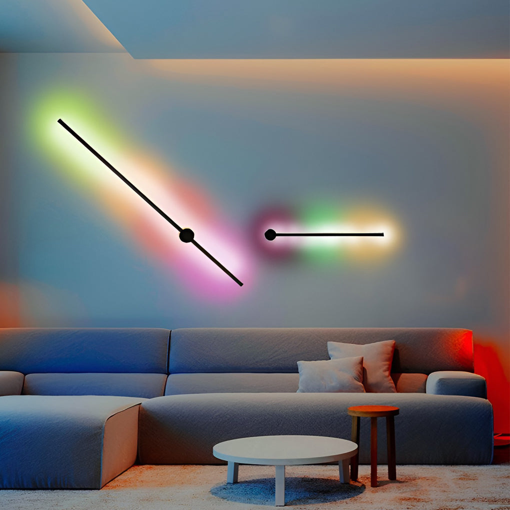 Modern RGB Color Changing Long LED Strip Wall Sconce with Remote Control Mood Lighting