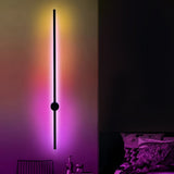 Modern RGB Color Changing Long LED Strip Wall Sconce with Remote Control Mood Lighting