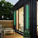 Modern RGB LED Long Strip Outdoor Wall Sconce Waterproof Exterior Lighting for Courtyard and Villa