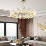 Modern Rhombus Crystal Chandelier Gold Geometric Ring LED Pendant Lighting for Luxury Interiors