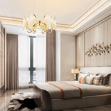 Modern Rhombus Crystal Chandelier Gold Geometric Ring LED Pendant Lighting for Luxury Interiors