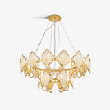 Modern Rhombus Crystal Chandelier Gold Geometric Ring LED Pendant Lighting for Luxury Interiors