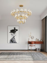 Modern Rhombus Crystal Chandelier Gold Geometric Ring LED Pendant Lighting for Luxury Interiors