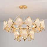 Modern Rhombus Crystal Chandelier Gold Geometric Ring LED Pendant Lighting for Luxury Interiors