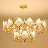 Modern Rhombus Crystal Chandelier Gold Geometric Ring LED Pendant Lighting for Luxury Interiors