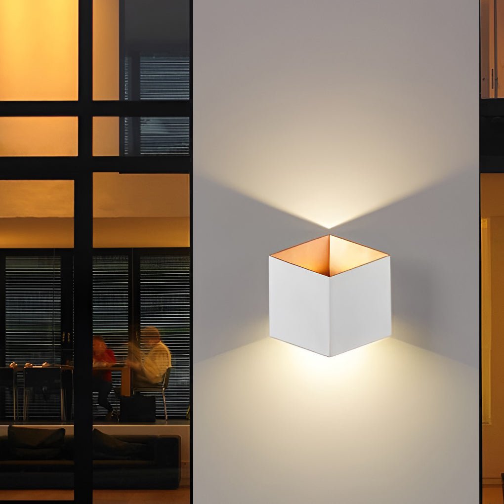 Modern Rhombus LED Outdoor Wall Light Waterproof Exterior Up and Down Sconce for Patio and Garden