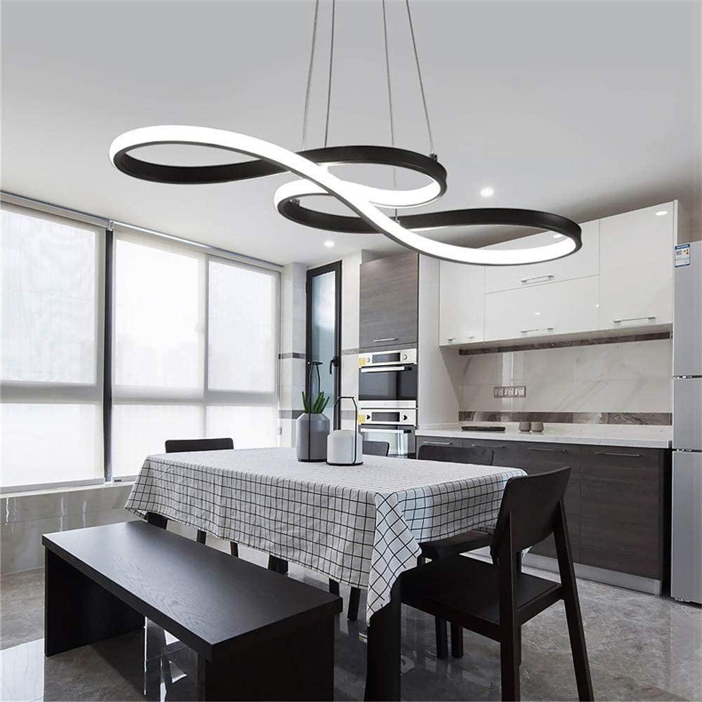 Modern Ribbon LED Pendant Light Geometric Wave Linear Chandelier for Kitchen Island and Dining Room