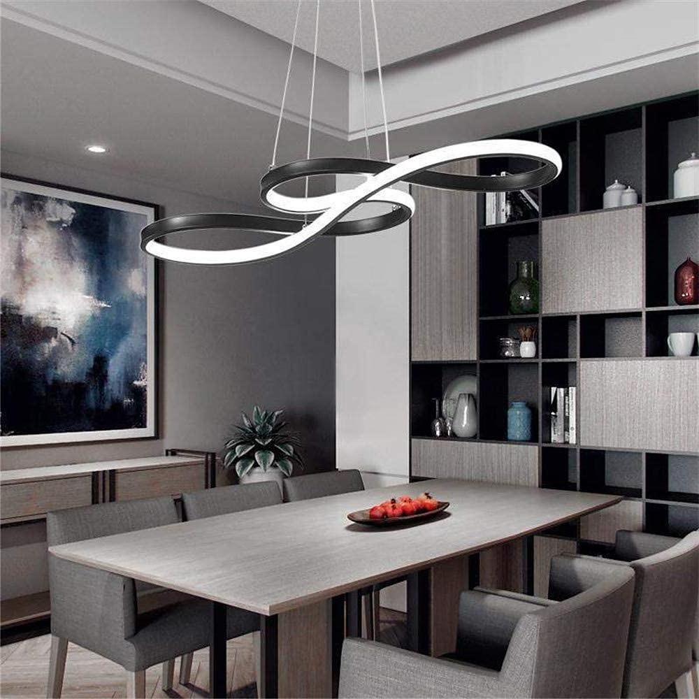 Modern Ribbon LED Pendant Light Geometric Wave Linear Chandelier for Kitchen Island and Dining Room