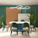 Modern Ribbon LED Pendant Light Geometric Wave Linear Chandelier for Kitchen Island and Dining Room