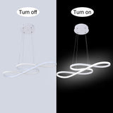 Modern Ribbon LED Pendant Light Geometric Wave Linear Chandelier for Kitchen Island and Dining Room