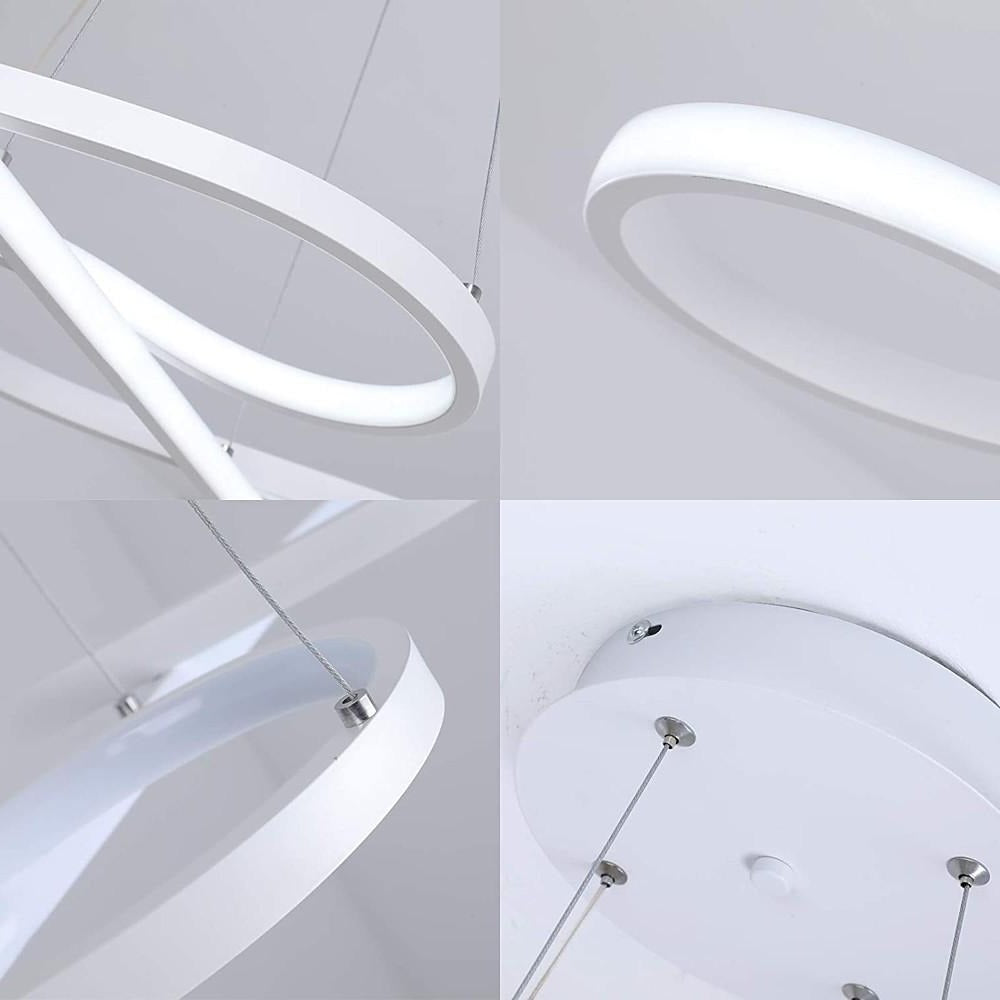 Modern Ribbon LED Pendant Light Geometric Wave Linear Chandelier for Kitchen Island and Dining Room