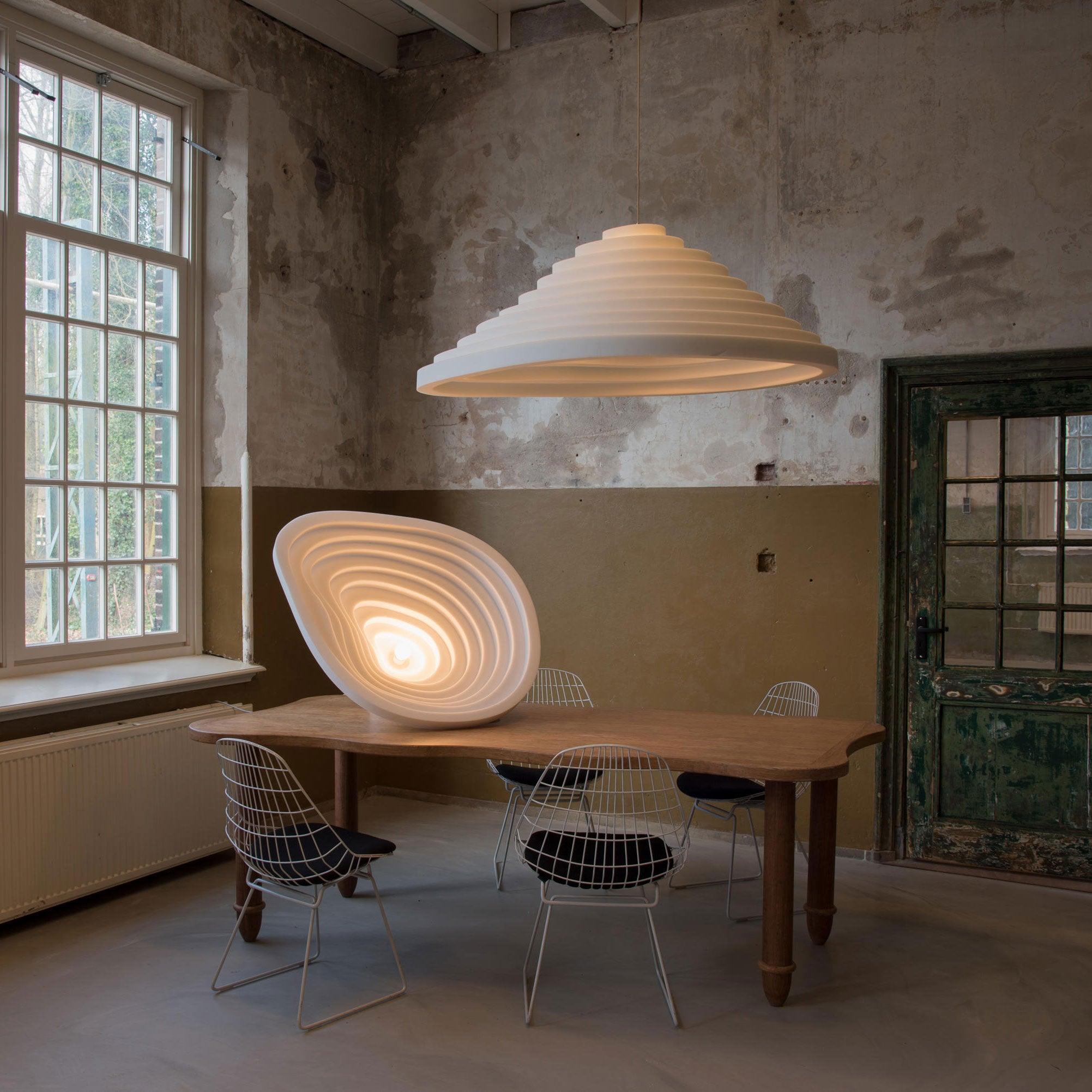 Modern Rice Field Acoustic Ceiling Lamp with Sound Absorbing Melamine Foam and Resin Finish