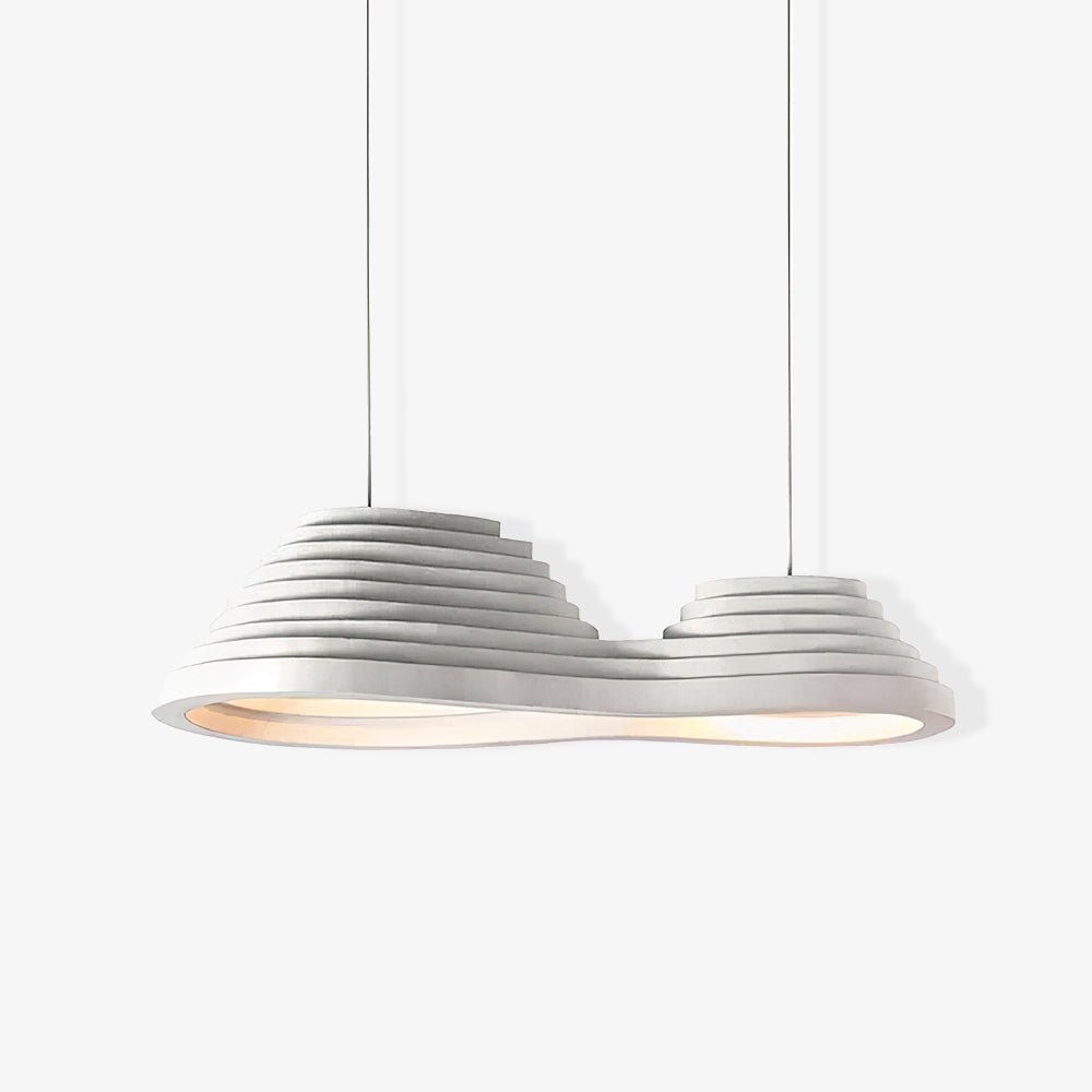 Modern Rice Field Sound Absorbing Resin Pendant Light Textured Acoustic Hanging Lamp for Offices and Homes