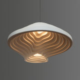Modern Rice Field Sound Absorbing Resin Pendant Light Textured Acoustic Hanging Lamp for Offices and Homes