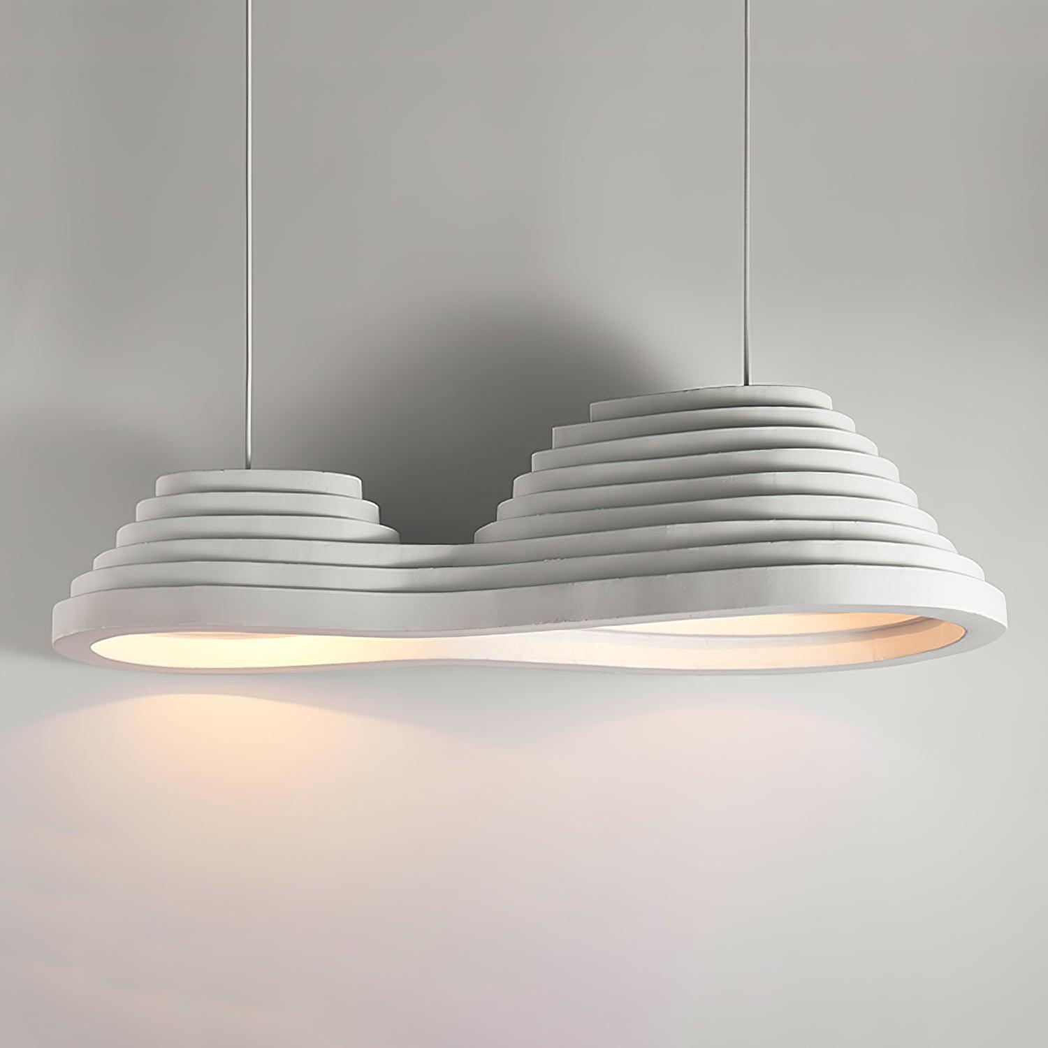 Modern Rice Field Sound Absorbing Resin Pendant Light Textured Acoustic Hanging Lamp for Offices and Homes