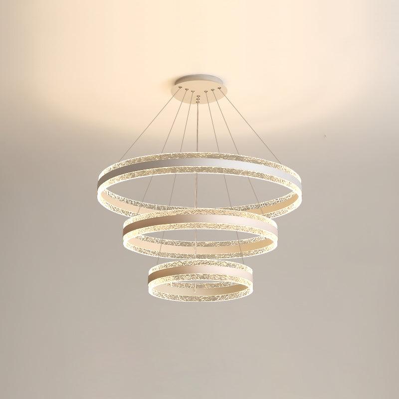 Modern Ring LED Pendant Light Circular Chandelier for Staircase and Entryway